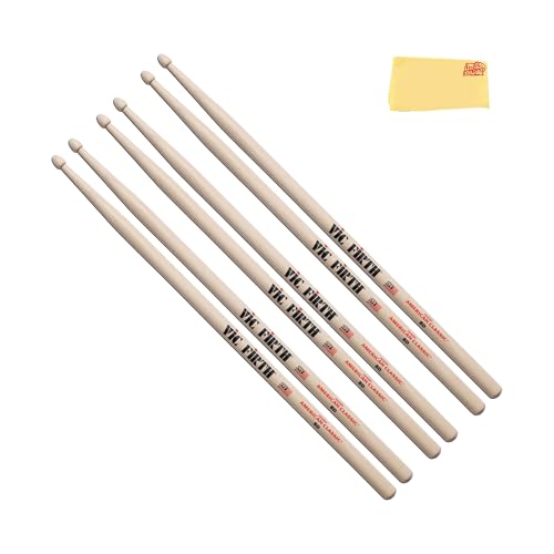 Vic Firth American Classic 8D Drumsticks - 3 Pack