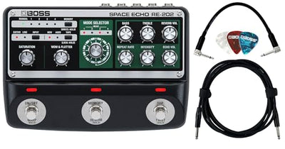 Boss RE-202 Space Echo Delay and Reverb Effects w/ Instrument Cables