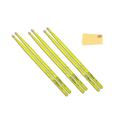Zildjian 5A Acorn Neon Yellow Drumsticks - 3 Pack