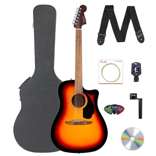 Fender California Standard Redondo CE Dreadnought Acoustic-Electric Guitar - 3-Color Sunburst w/ Hard Case