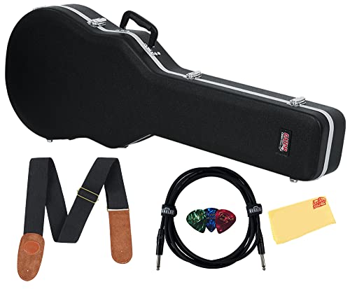 Gator GC-LPS Deluxe Molded Case for Gibson Les Paul - Black w/ Instrument Cable