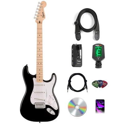 Fender Squier Sonic Stratocaster - Black w/ Mustang Micro