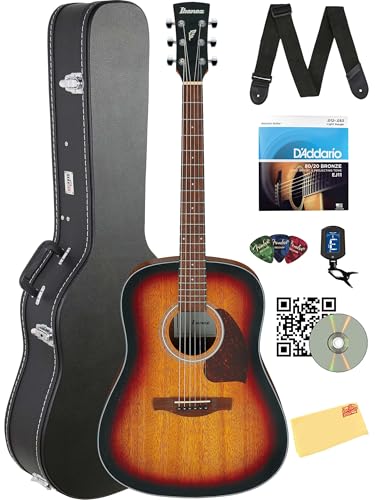 Ibanez PF54 PF Performance Dreadnought Acoustic Guitar - Open Pore Vintage Sunburst w/ Hard Case
