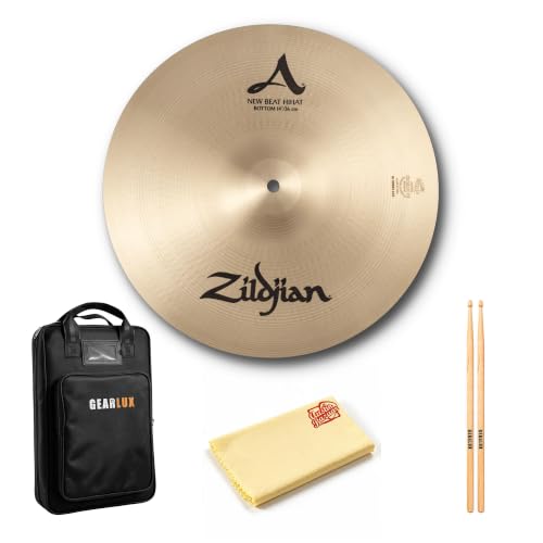 Zildjian A0133 14" A New Beat Hi-Hat Cymbals Pair w/ Drumstick Bag