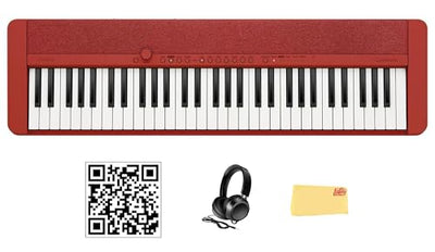 Casio CT-S1 Casiotone 61-Key Keyboard - Red w/ Headphones