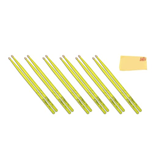 Zildjian 5A Acorn Neon Yellow Drumsticks - 6 Pack