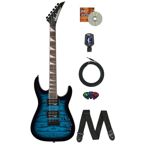 Jackson Dinky JS20 DKQ Electric Guitar - Transparent Blue w/ Instrument Cable