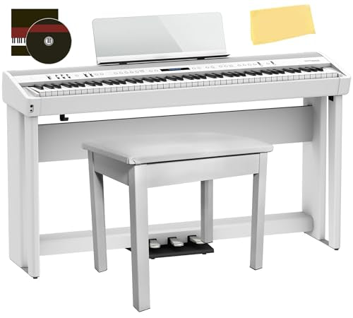 Roland FP-90X 88-Key Digital Piano - White w/ Roland KSC-90 Stand