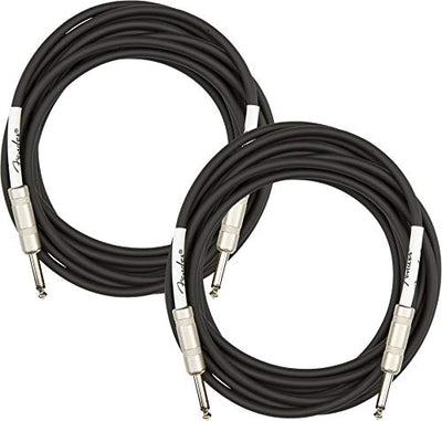 Fender 18.6-Foot Professional Instrument Cable, Straight-Straight, Blue Tweed - 2 Pack