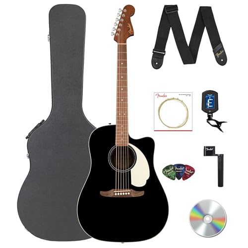 Fender California Standard Redondo CE Dreadnought Acoustic-Electric Guitar - Black w/ Case
