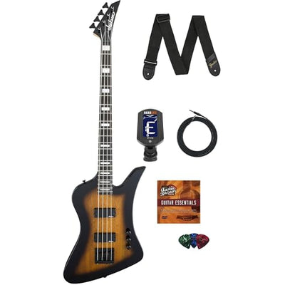Jackson Kelly Bird JS2 Bass Guitar - Tobacco Burst w/ Instrument Cable