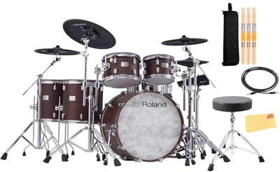 Roland VAD716 V-Drums Acoustic Design Electronic Drum Set - Satin Walnut w/ Drum Throne