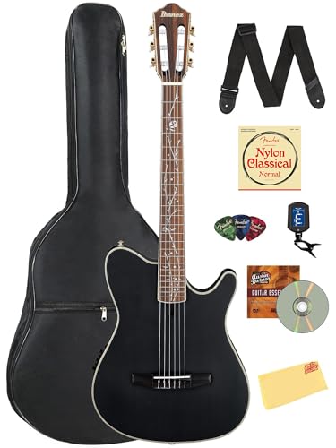 Ibanez TOD10N Tim Henson Nylon Acoustic-Electric Guitar - Transparent Black Flat w/ Gig Bag