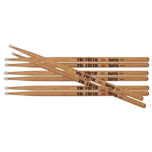Vic Firth P5ATN4PK American Classic 5ATN Terra Series Drumsticks - 4-Pair Value Pack