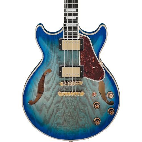 Ibanez AM93QA Artcore Expressionist Semi-Hollow Electric Guitar - Jet Blue Burst
