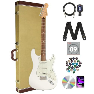 Fender Player Stratocaster, Pau Ferro - Polar White w/ Tweed Hard Case