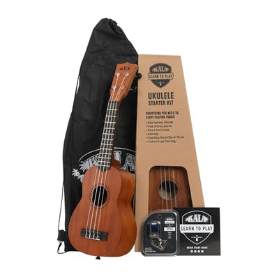 Kala KALA-LTP-C Learn to Play Ukulele Concert Starter Kit, Satin Mahogany
