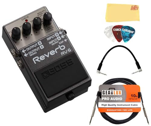 Boss RV-6 Reverb w/ Instrument Cables
