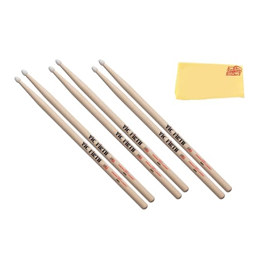 Vic Firth American Classic 5B Nylon Tip Drumsticks - 3 Pack