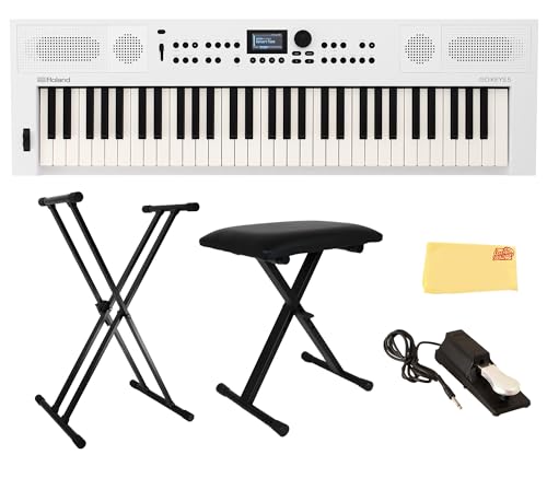 Roland GO:KEYS 5 Music Creation Keyboard - White w/ Adjustable Bench