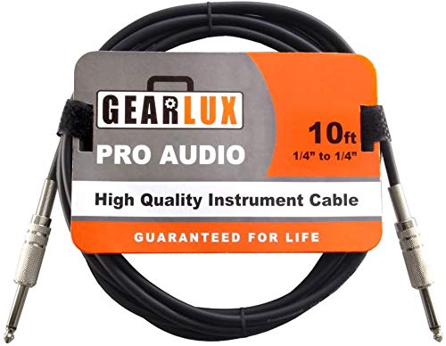 Gearlux 10-Foot Instrument Cable, Straight-Straight, Black