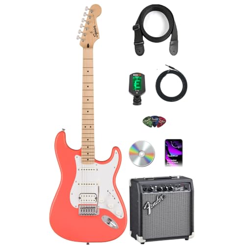 Fender Squier Sonic Stratocaster HSS - Tahititan Coral w/ Frontman 10G Amplifier