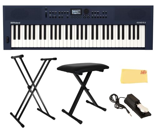 Roland GO:KEYS 3 Music Creation Keyboard - Midnight Blue w/ Adjustable Bench