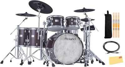 Roland VAD716-GE V-Drums Acoustic Design Electronic Drum Set - Gloss Ebony w/ Audio Cable