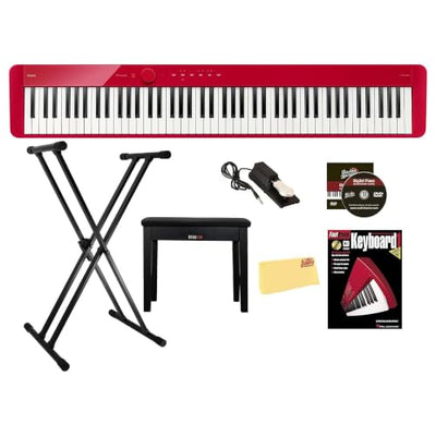 Casio PX-S1100 Privia Slim Digital Piano - Red w/ Adjustable Stand