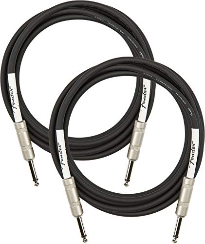 Fender 10-Foot Original Instrument Cable, Straight-Straight, Black - 2 Pack