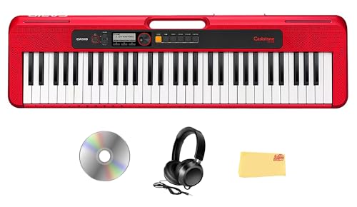 Casio CT-S200 Casiotone 61-Key Keyboard - Red w/ Headphones