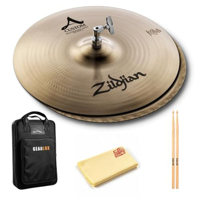 Zildjian A20553 15" A Custom Mastersound Hi-Hat Cymbals Pair w/ Drumstick Bag