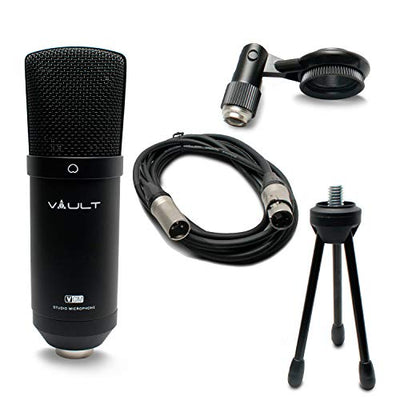 Vault VCM Studio Microphone with Tripod, XLR Cable, and Shock Mount