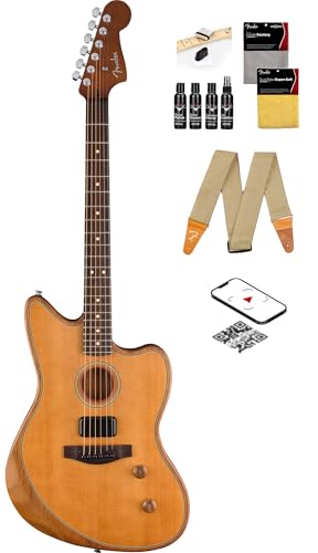 Fender Acoustasonic Standard Jazzmaster - Aged Natural w/ Cleaning Kit