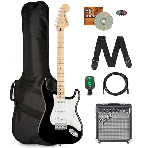 Fender Squier Affinity Stratocaster - Olympic Black w/ Frontman 10G Amplifier