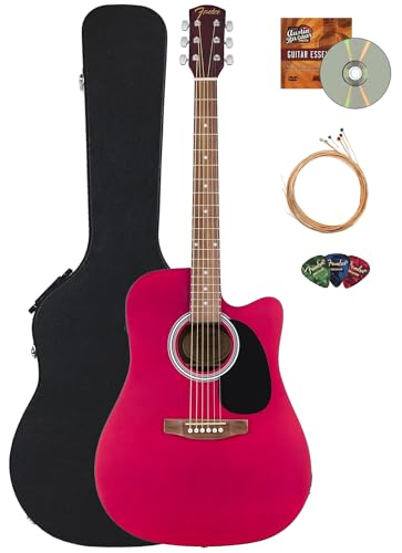 Fender FA Series Dreadnought Acoustic-Electric Guitar - Crimson Red w/ Hard Case