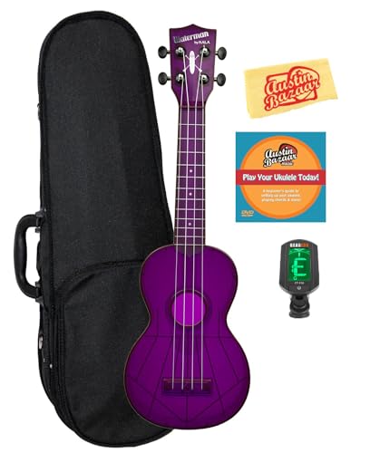 Kala KA-SWF-PL Waterman Soprano Ukulele - Fluorescent Purple Gloss w/ Hard Case