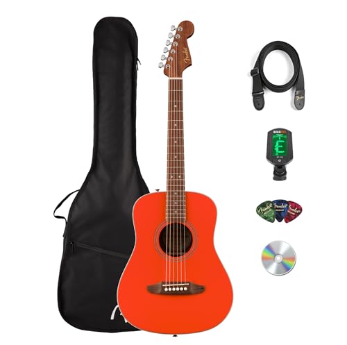 Fender FA-15 3/4-Scale Kids Steel String Acoustic Guitar - Red w/ Gig Bag