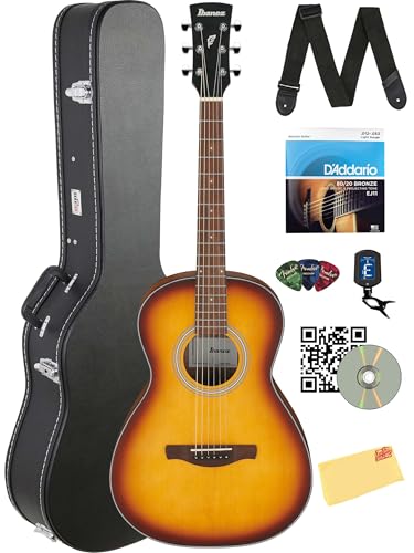 Ibanez PN50 PF Performance Parlor Acoustic Guitar - Open Pore Brown Sunburst w/ Hard Case