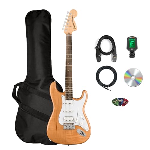 Fender Squier Affinity Stratocaster HSS - Natural w/ Midnight Blue Gig Bag