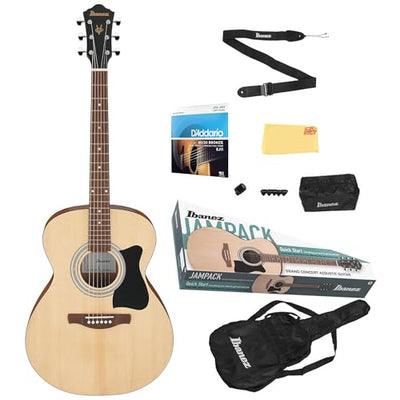 Ibanez IJVC50 JamPack Grand Concert Acoustic Guitar Pack - Open Pore Natural w/ Gig Bag