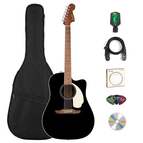Fender California Standard Redondo CE Dreadnought Acoustic-Electric Guitar - Black w/ Gig Bag
