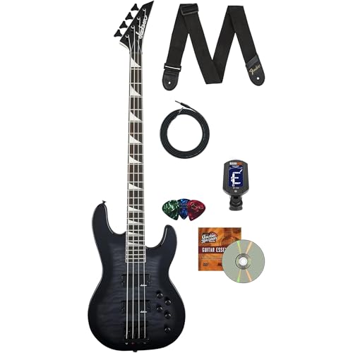 Jackson JS Series Concert Bass JS3Q Bass Guitar - Transparent Black Burst w/ Instrument Cable