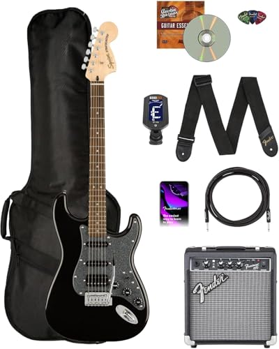 Fender Squier Affinity Stratocaster HSS - Metallic Black w/ Frontman 10G Amplifier