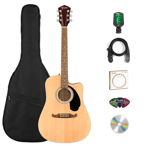 Fender FA-125CE Dreadnought Cutaway Acoustic-Electric Guitar - Natural w/ Gig Bag