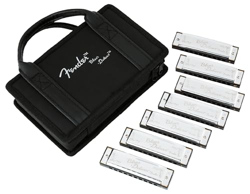 Fender Blues Deluxe Harmonica Set of 7 Keys (C, G, A, D, F, E, Bb) with Case