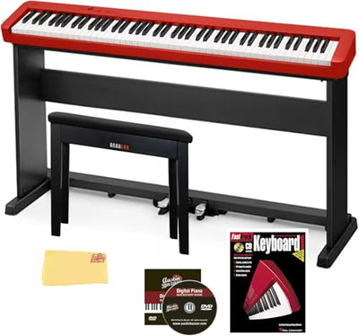 Casio CDP-S160 88-Key Compact Digital Piano - Red w/ CS-470P Stand