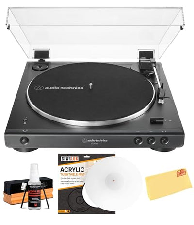 Audio-Technica AT-LP60XBT Fully Automatic Wireless Belt-Drive Turntable - Black w/ Cleaning Kit