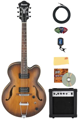 Ibanez AF55 AF Artcore Hollow Body Electric Guitar - Tobacco Flat w/ Amplifier