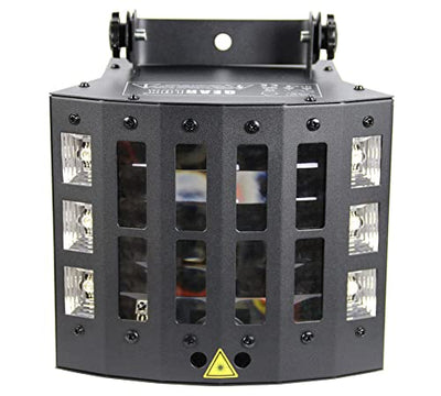 Gearlux 4-in-1 LED Strobe/UV Derby Light 3-Watt 9pcs LEDs and 6pcs UV+White LEDs